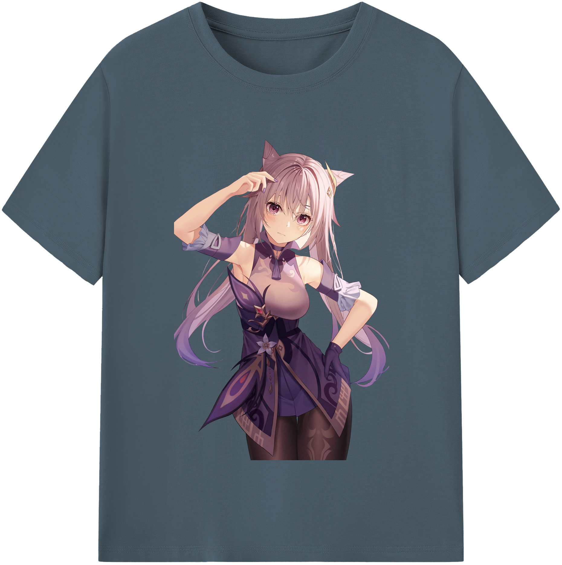 げんし神 刻晴 こくせい genshin Kokusei 綿100％半袖Tシャツ（フロントプリント）